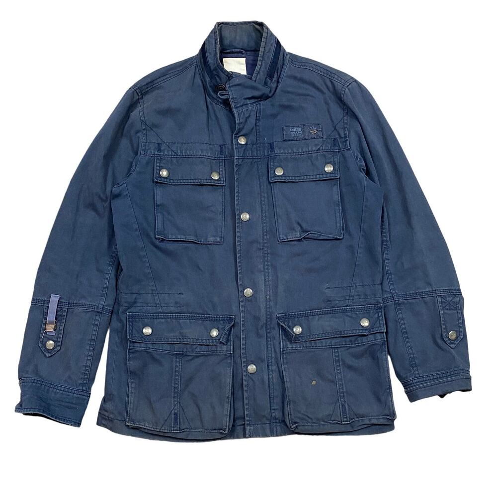 Diesel Chore Utility Field Jacket Zip Hood Men's M Y2K Military
